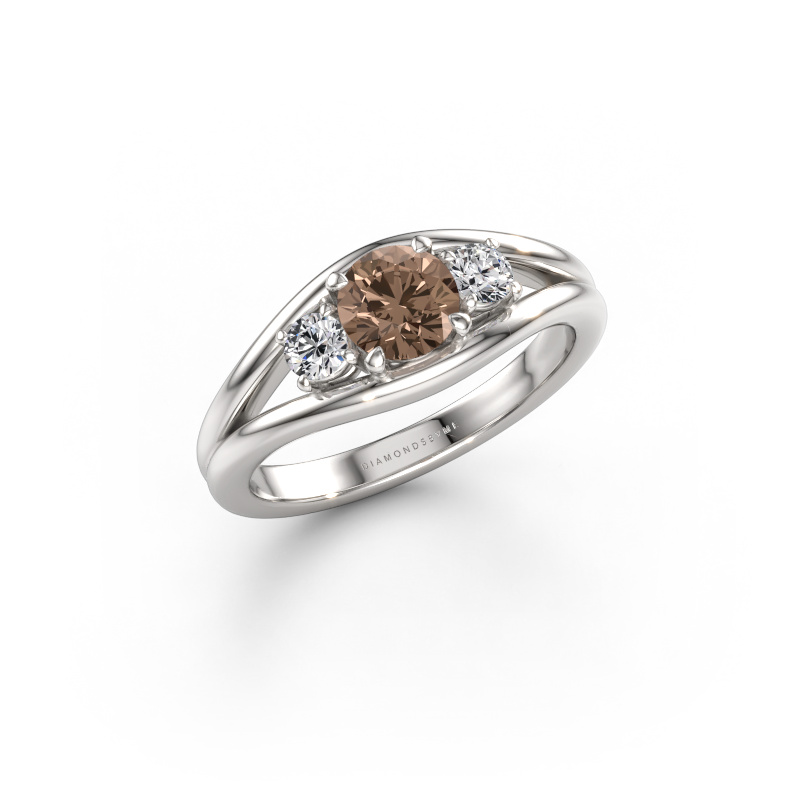 Bild von Ring Cassie RND 950 Platin Braun Diamant 0.80 crt