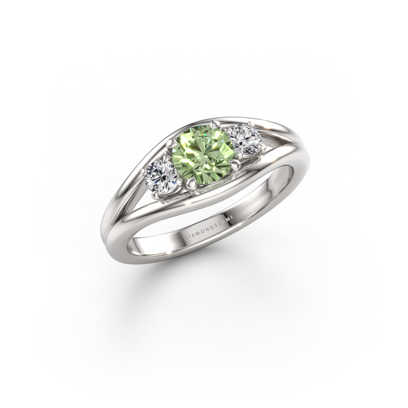Bild von Ring Cassie RND 950 Platin Grüner Labor-Diamant 5.4 mm