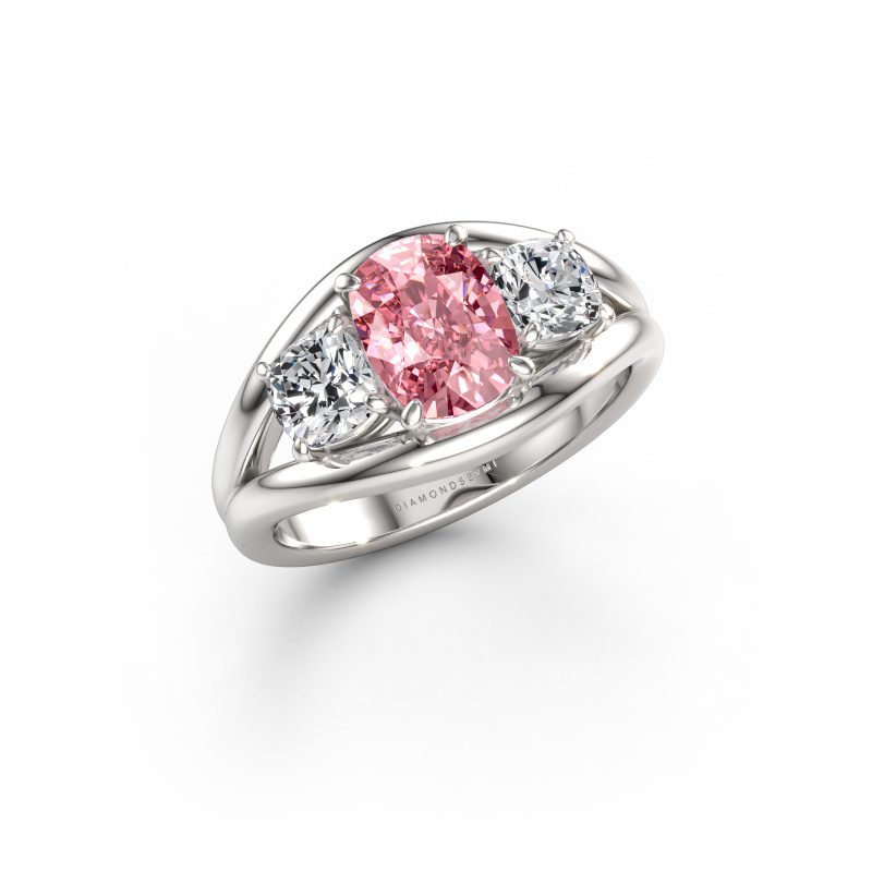 Immagine di Anello Cassie CSH 585 oro bianco Diamante lab grown rosa 8x6 mm