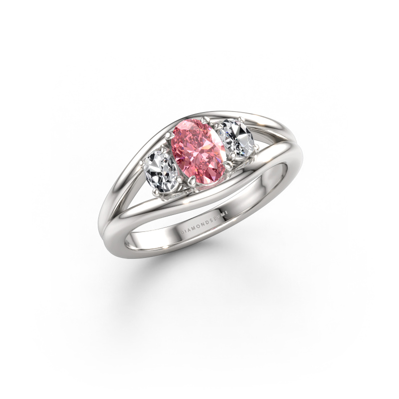 Bild av Ring Cassie OVL 950 platina Rosa labbodlad diamant 6.5x4.5 mm