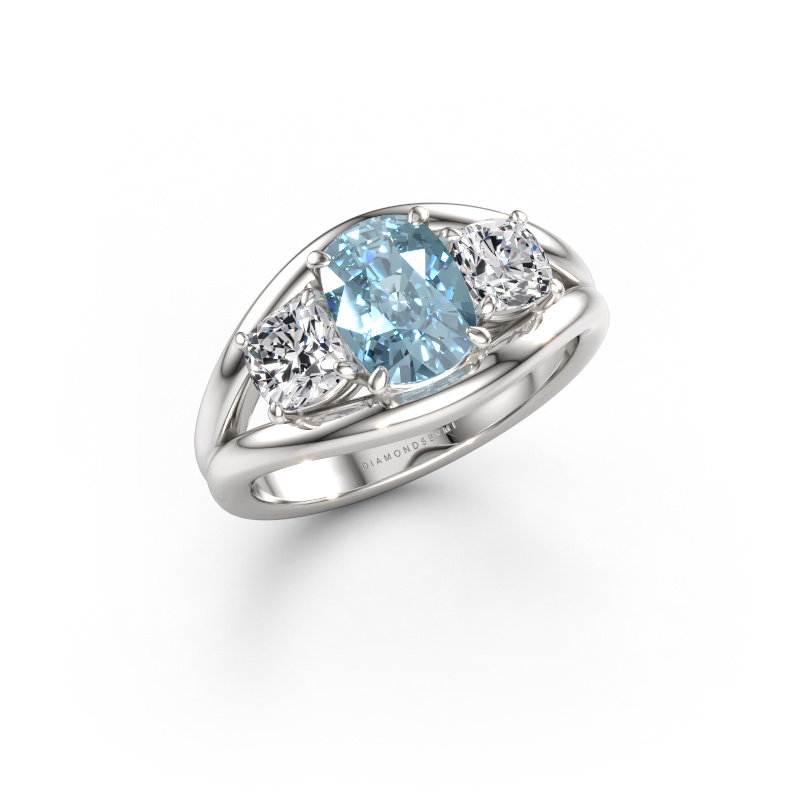 Immagine di Anello Cassie CSH 585 oro bianco Diamante lab grown blu 8x6 mm