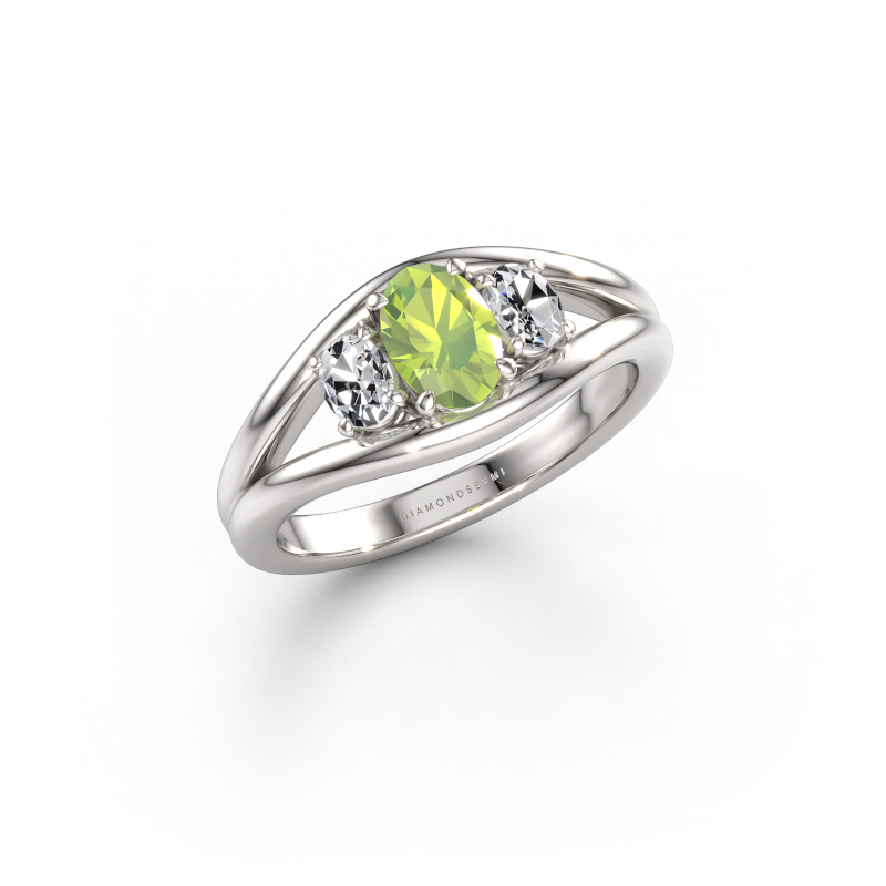 Bild von Ring Cassie OVL 585 Weißgold Peridot 6.5x4.5 mm