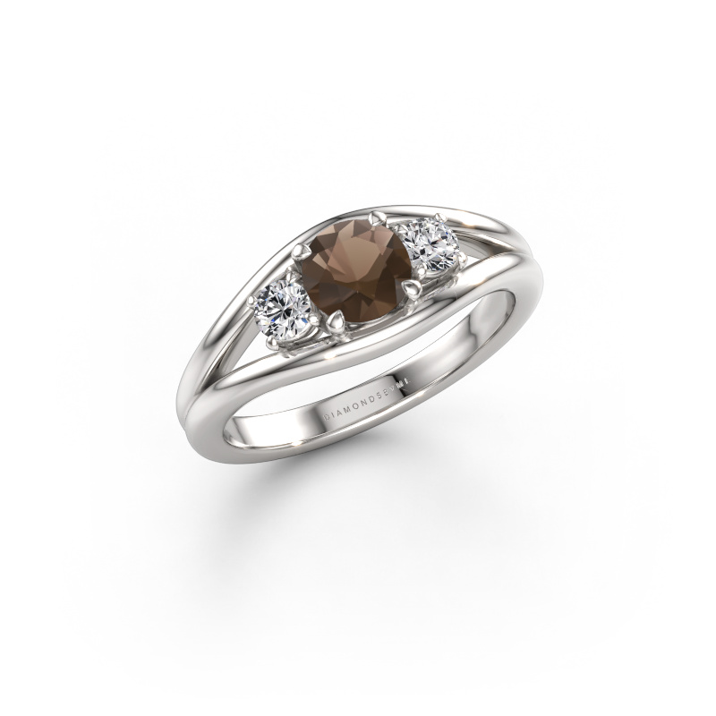 Bild von Ring Cassie RND 950 Platin Rauchquarz 5.4 mm