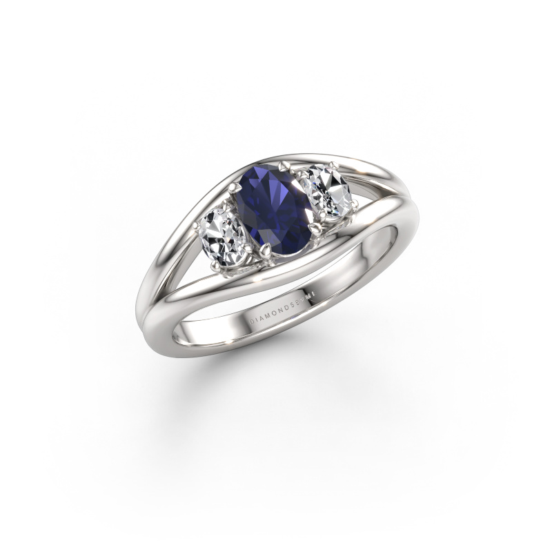 Bild av Ring Cassie OVL 585 vitt guld Safir 6.5x4.5 mm