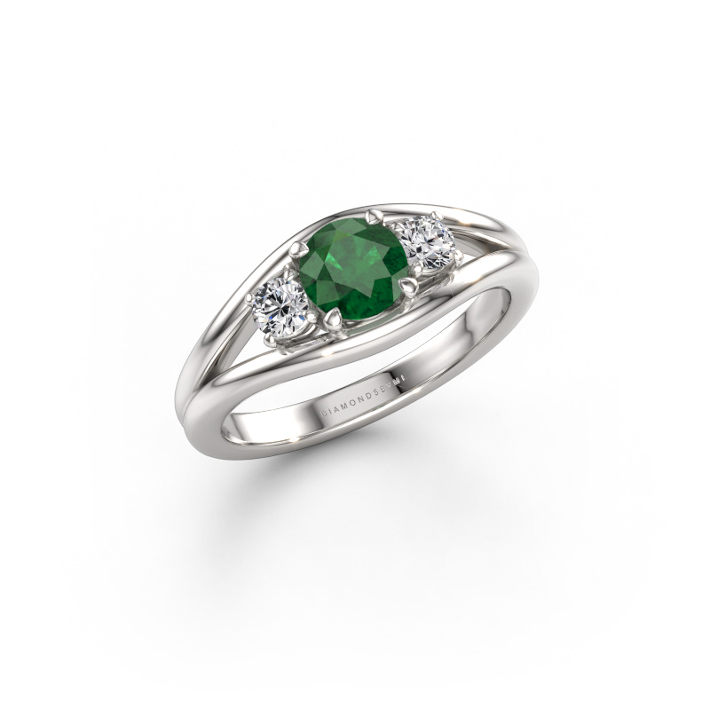 Bild von Ring Cassie RND 950 Platin Smaragd 5.4 mm