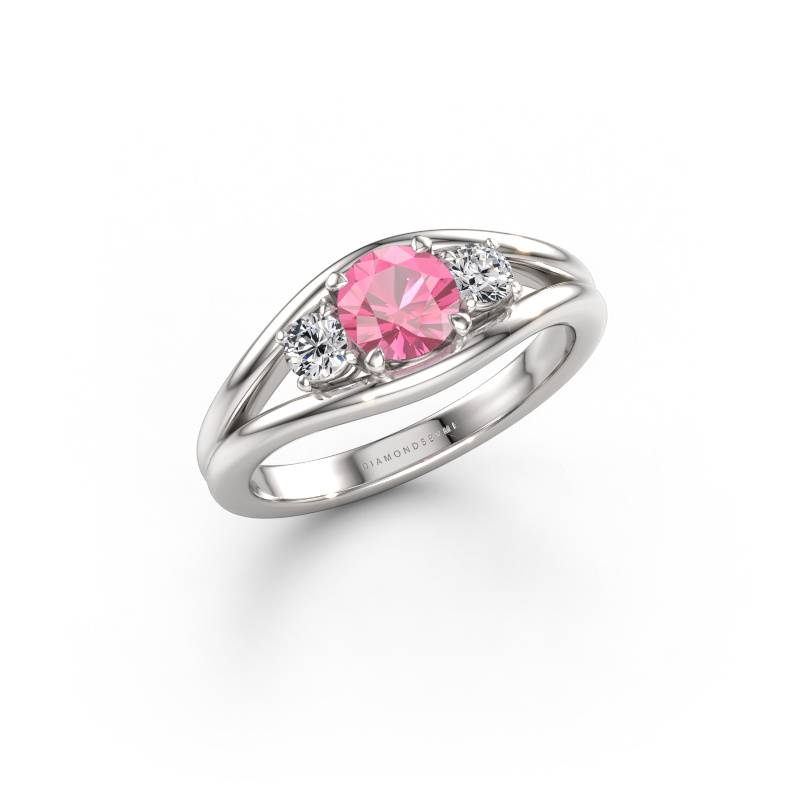 Bild von Ring Cassie RND 950 Platin Pink Saphir 5.4 mm