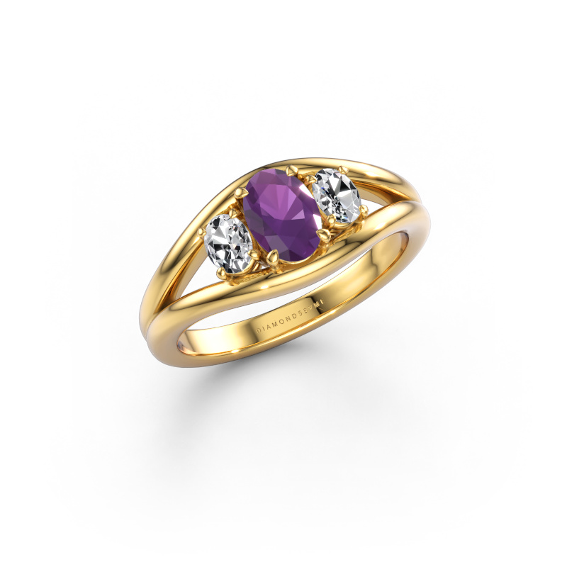 Image of Ring Cassie OVL 585 gold Amethyst 6.5x4.5 mm