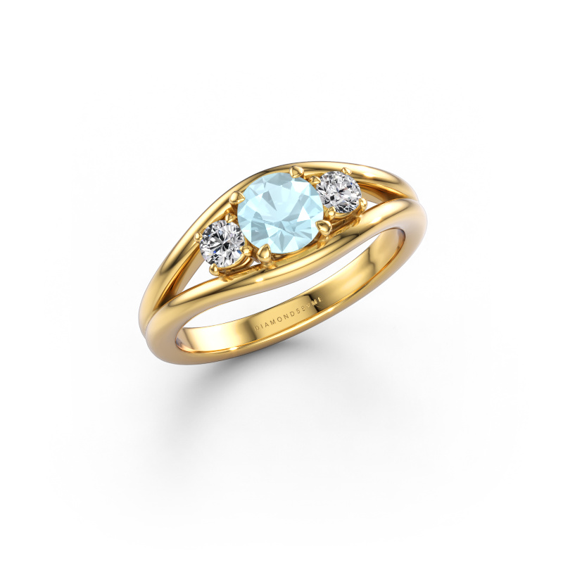 Image of Ring Cassie RND 585 gold Aquamarine 5.4 mm