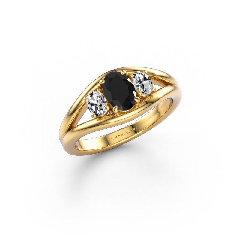 Image of Ring Cassie OVL 585 gold Black diamond 1.08 crt