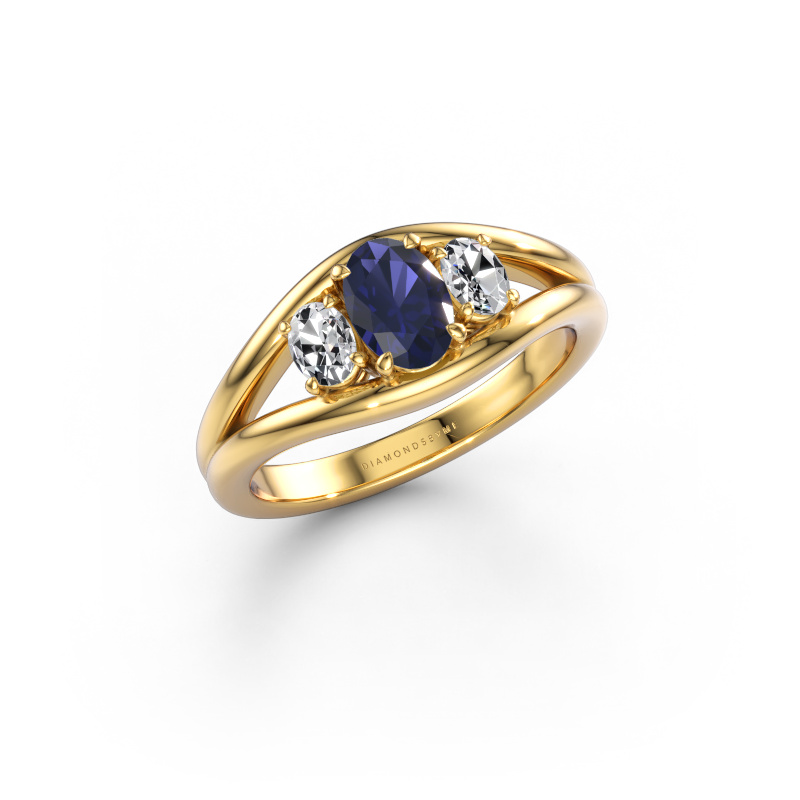 Image of Ring Cassie OVL 585 gold Sapphire 6.5x4.5 mm