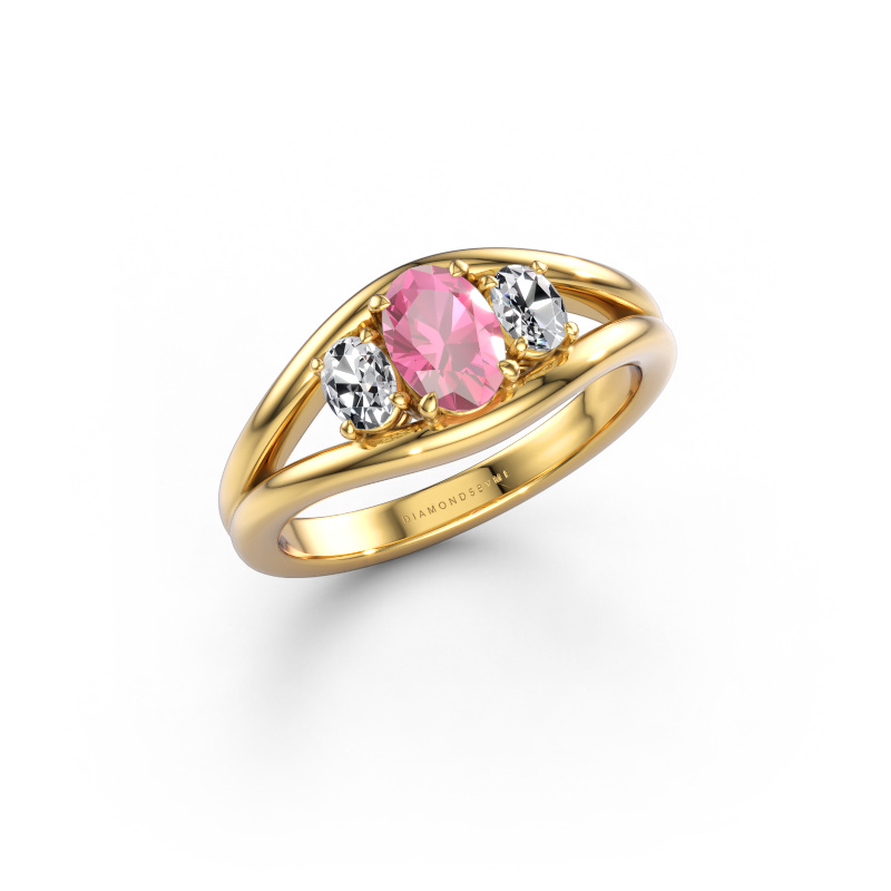 Bild von Ring Cassie OVL 585 Gold Pink Saphir 6.5x4.5 mm