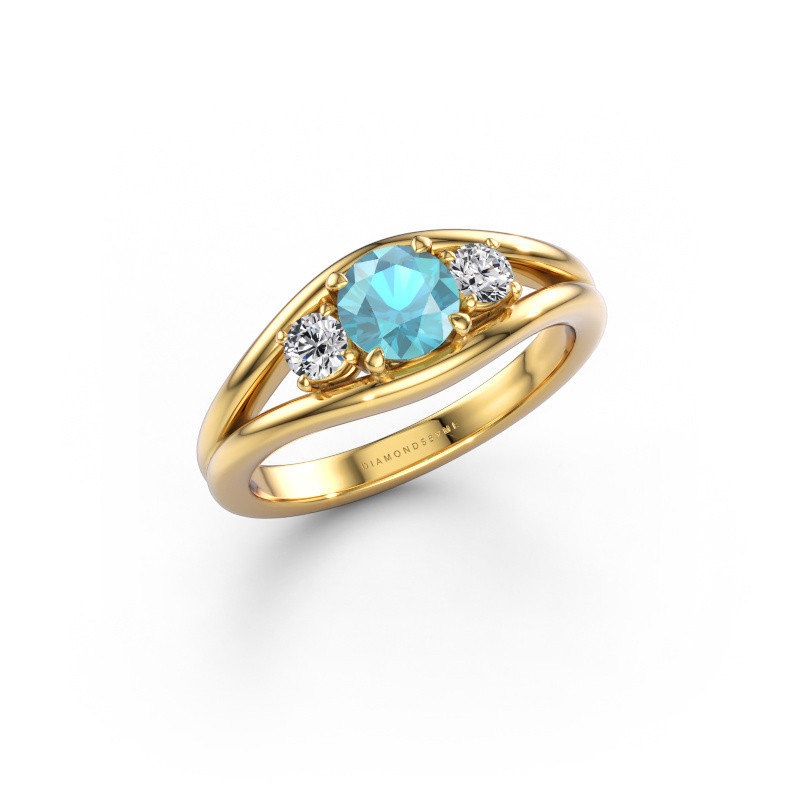Bild von Ring Cassie RND 585 Gold Blau Topas 5.4 mm