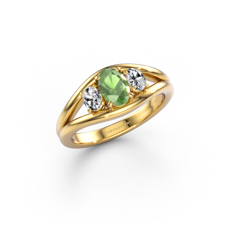 Bild von Ring Cassie OVL 585 Gold Turmalin grün 6.5x4.5 mm