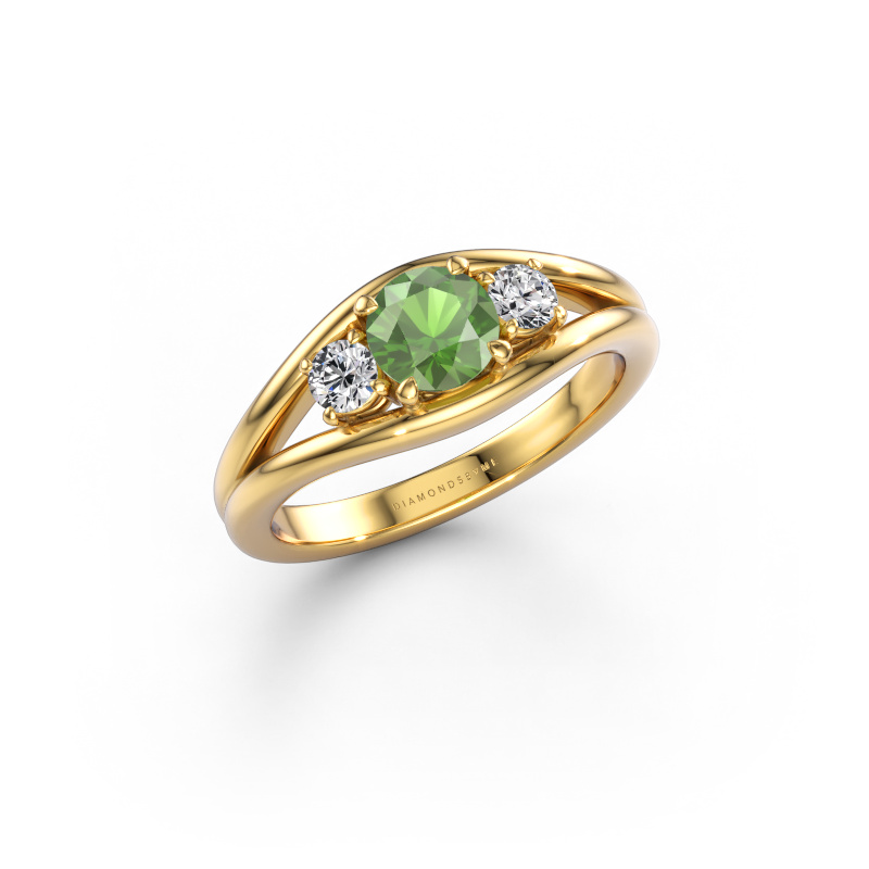 Afbeelding van Ring Cassie RND 585 goud Toermalijn groen 5.4 mm