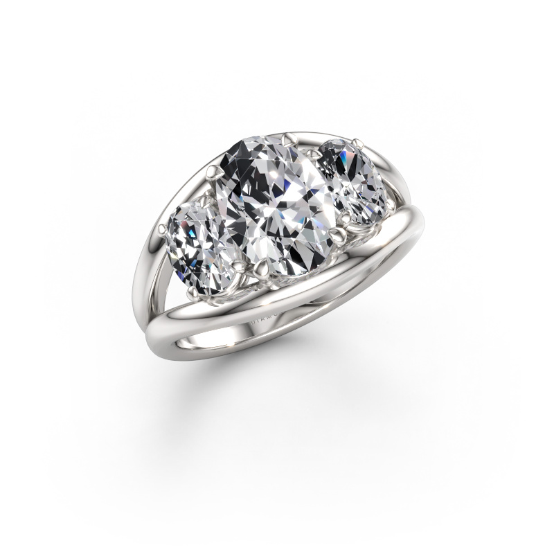 Image of Ring Cassie OVL 950 platinum Lab grown diamond 3.00 crt