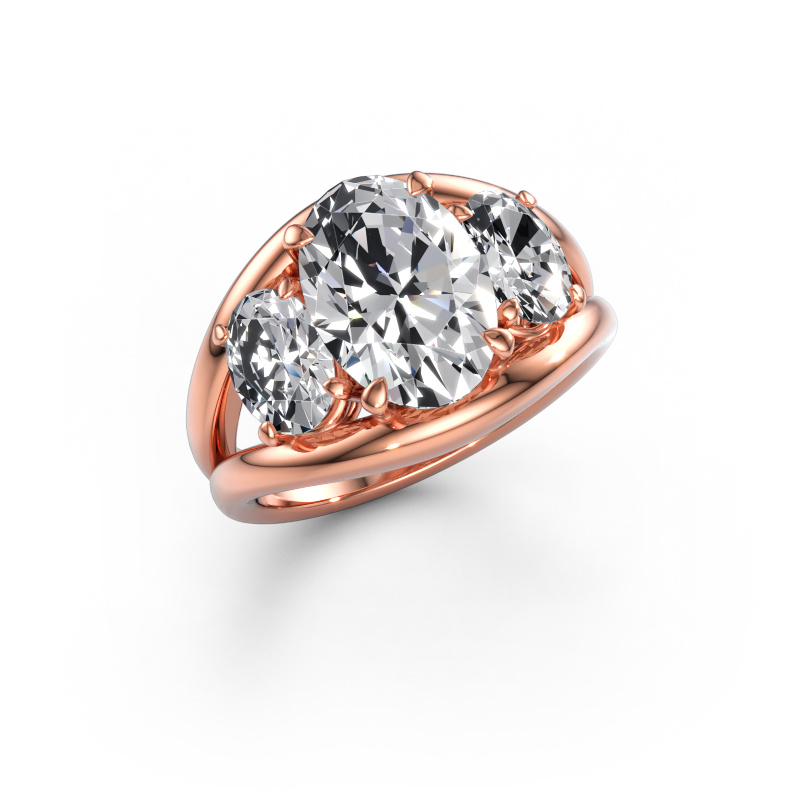 Immagine di Anello Cassie OVL 585 oro rosa Diamante lab grown 4.10 crt
