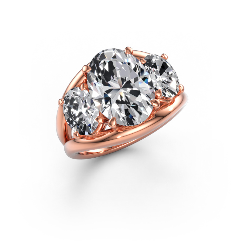 Immagine di Anello Cassie OVL 585 oro rosa Diamante lab grown 5.45 crt