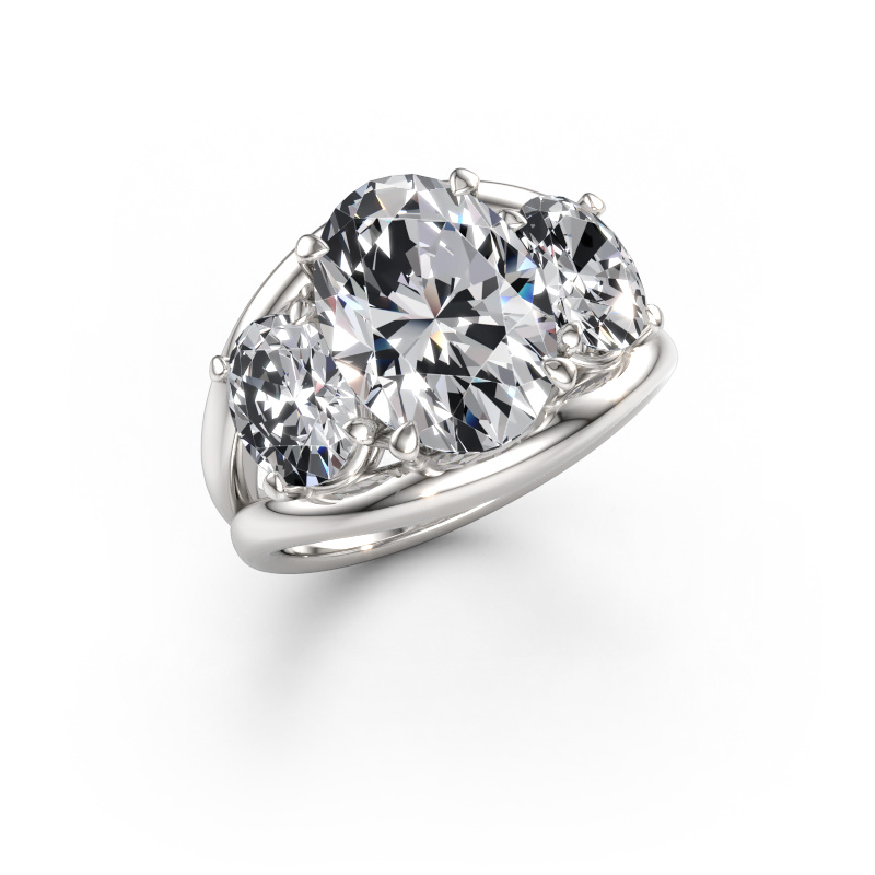 Immagine di Anello Cassie OVL 585 oro bianco Diamante lab grown 5.45 crt