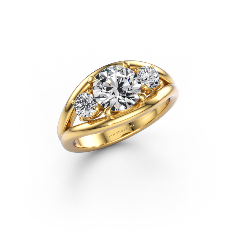 Image de Bague Cassie RND 585 or jaune Diamant synthétique 1.90 crt