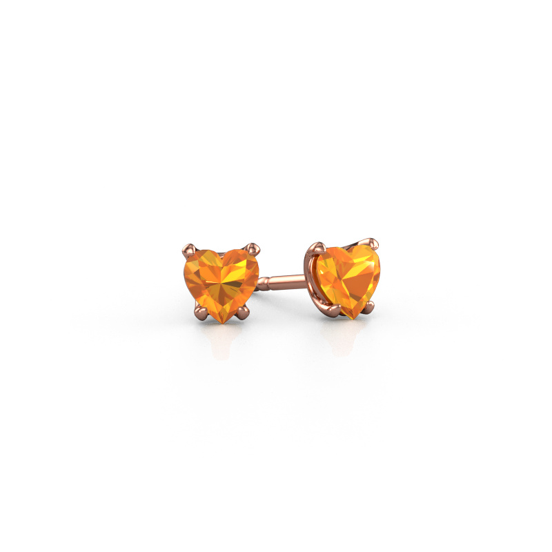 Bild von Ohrringe Sam Heart 585 Roségold Citrin 5 mm
