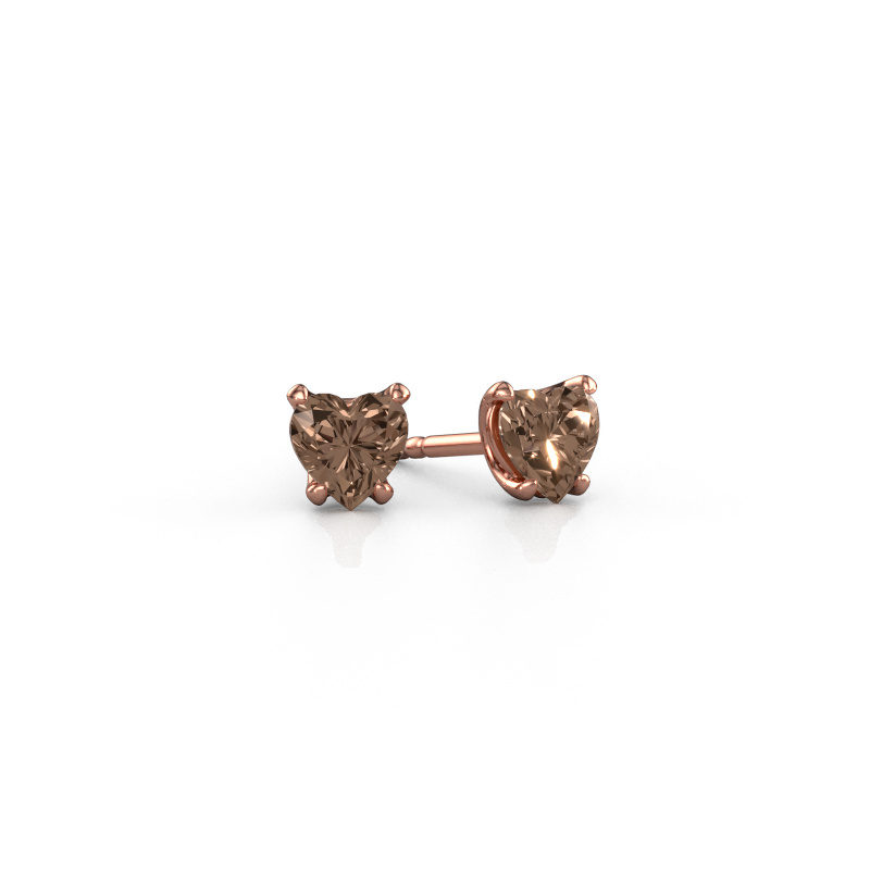 Afbeelding van Oorbellen Sam Heart 585 rosé goud Bruine diamant 1.00 crt