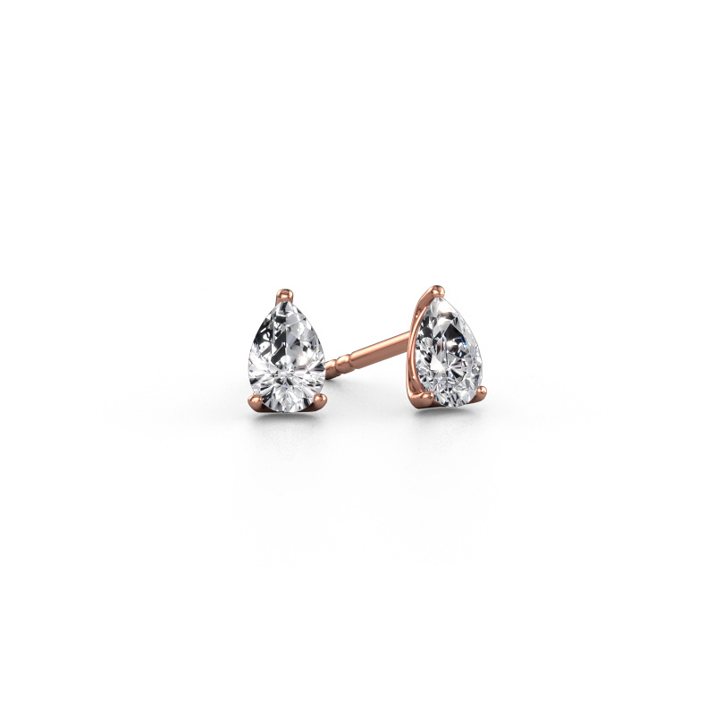 Image de Clous d'oreilles Sam PER 585 or rose Diamant 0.90 crt