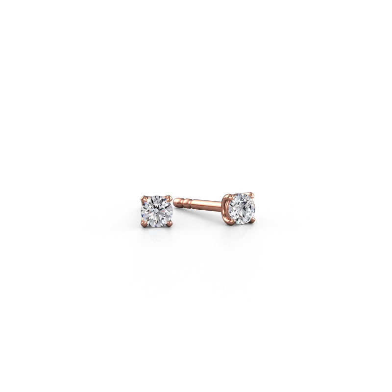 Bild von Ohrsteckers Sam RND 585 Roségold Diamant 0.20 crt
