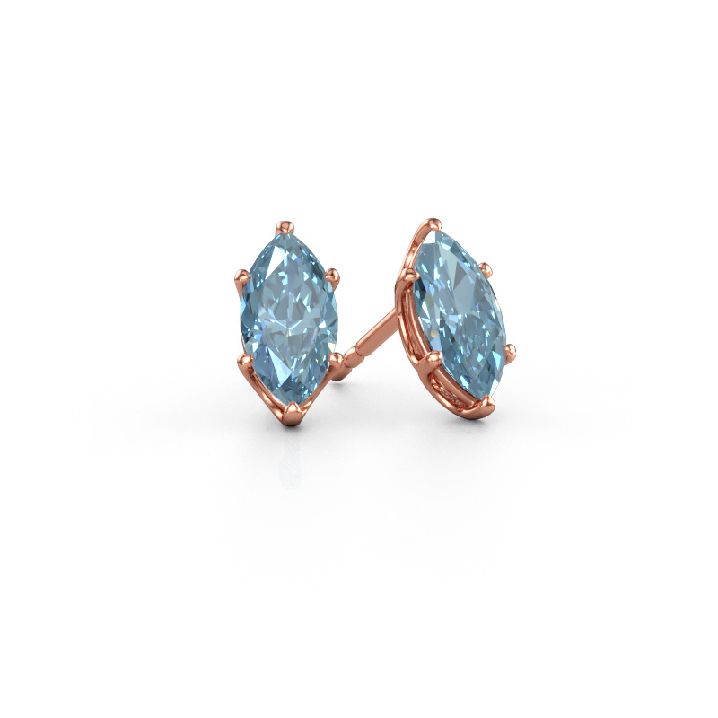 Immagine di Orecchini a lobo Sam MRQ 585 oro rosa Diamante lab grown blu 10x5 mm