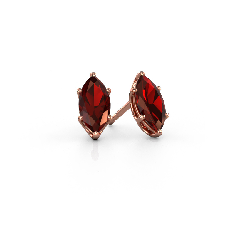 Image de Clous d'oreilles Sam MRQ 585 or rose Grenat 10x5 mm