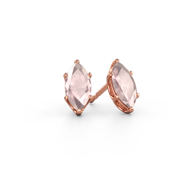 Immagine di Orecchini a lobo Sam MRQ 585 oro rosa Morganite champagne 10x5 mm