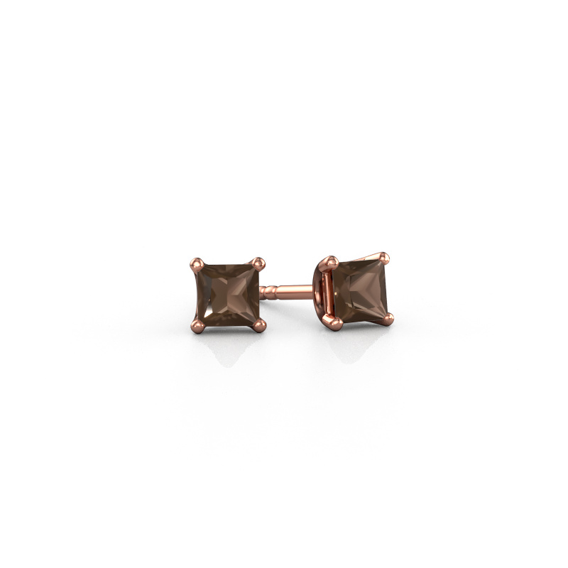 Bild von Ohrsteckers Sam SQR 585 Roségold Rauchquarz 4 mm