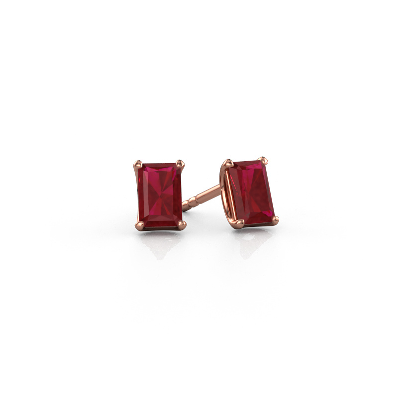 Bild von Ohrsteckers Sam RAD 585 Roségold Rubin 6x4 mm