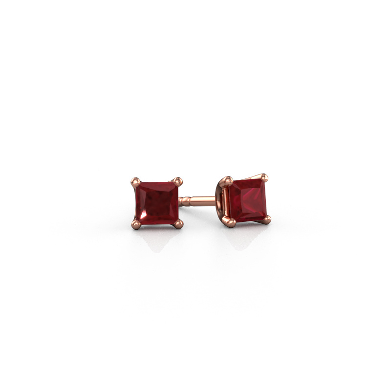 Bild von Ohrsteckers Sam SQR 585 Roségold Rubin 4 mm