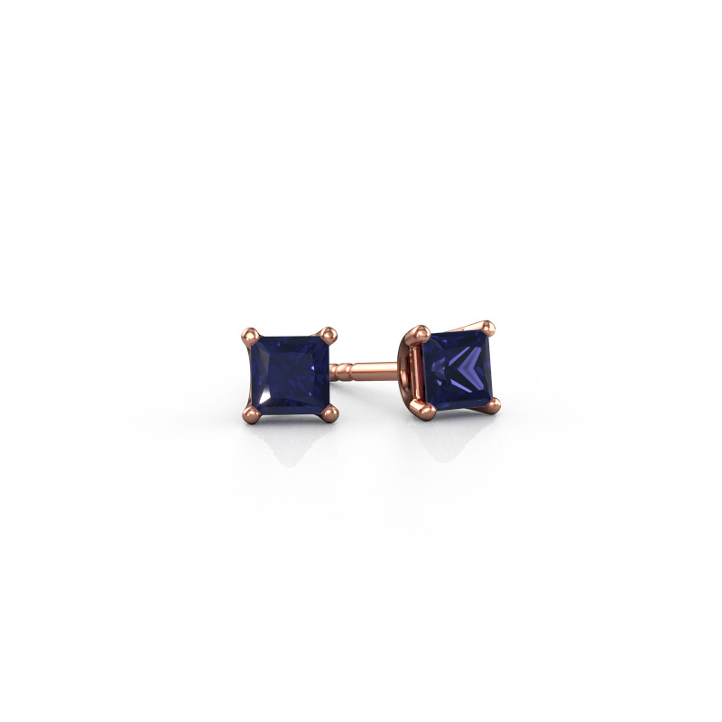 Bild von Ohrsteckers Sam SQR 585 Roségold Saphir 4 mm