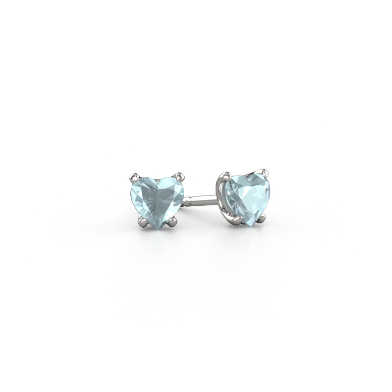 Bild von Ohrringe Sam Heart 950 Platin Aquamarin 5 mm