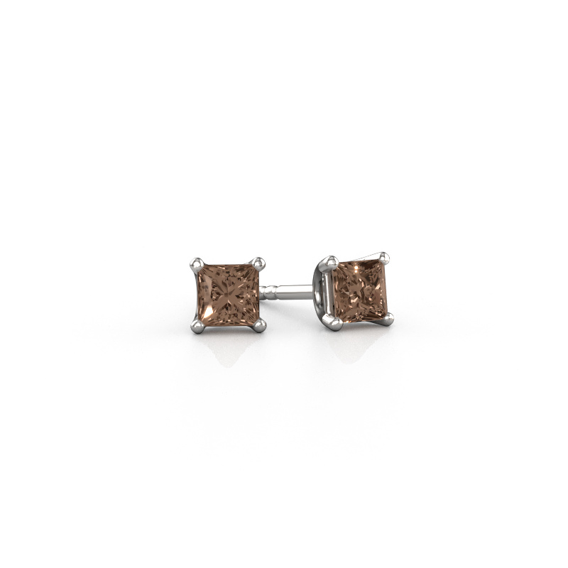 Bild von Ohrsteckers Sam SQR 950 Platin Braun Diamant 0.80 crt