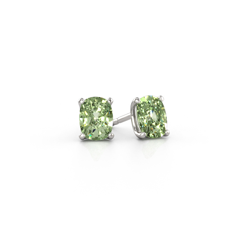 Bild av Stiftörhängen Sam CSH 585 vitt guld Grön labbodlad diamant 6.8x5.2 mm