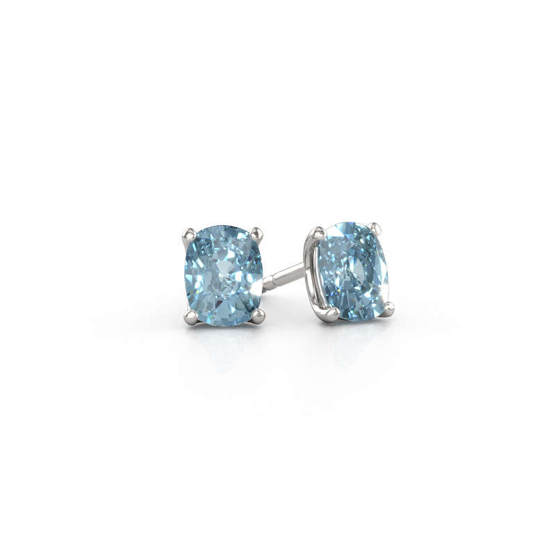 Bild av Stiftörhängen Sam CSH 585 vitt guld Blå labbodlad diamant 6.8x5.2 mm