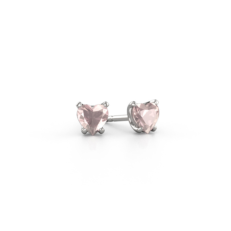 Image de Boucles d'oreilles Sam Heart 950 platine Champagne morganite 5 mm