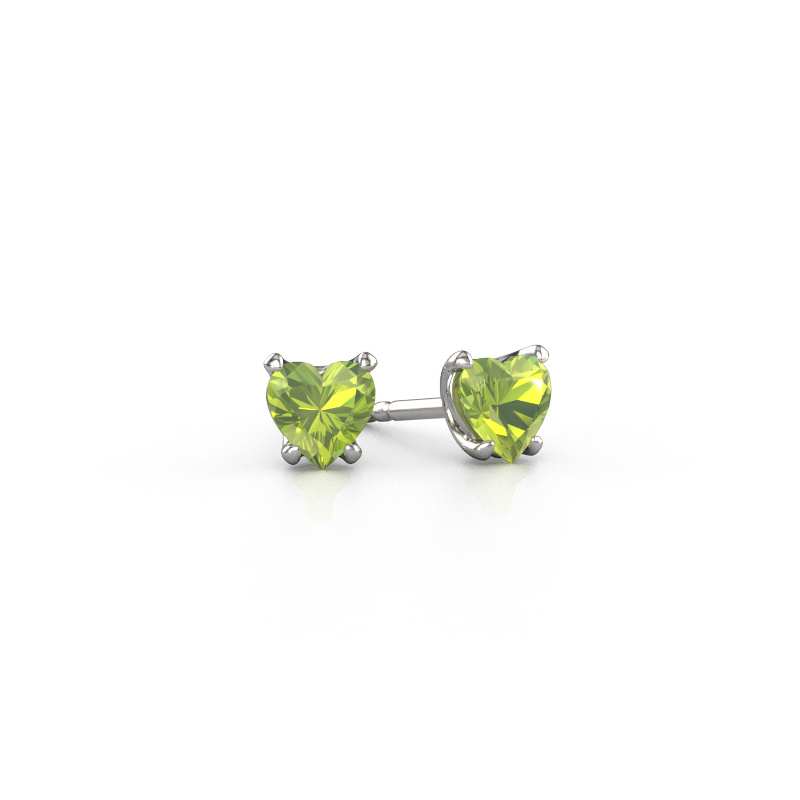 Bild von Ohrringe Sam Heart 950 Platin Peridot 5 mm