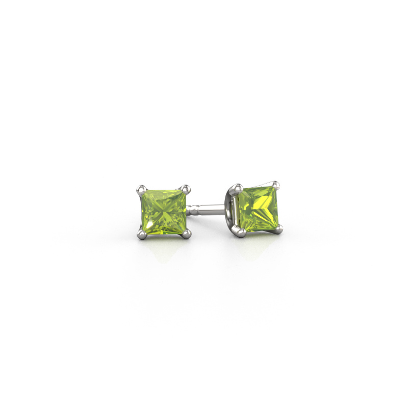 Bild von Ohrsteckers Sam SQR 950 Platin Peridot 4 mm