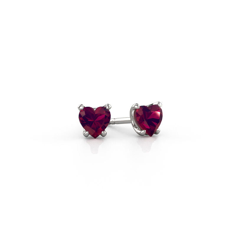 Afbeelding van Oorbellen Sam Heart 950 platina Rhodoliet 5 mm