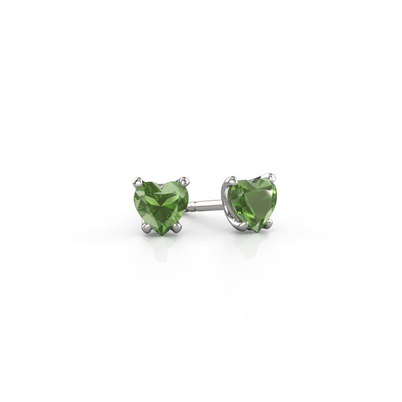 Bild von Ohrringe Sam Heart 950 Platin Turmalin grün 5 mm