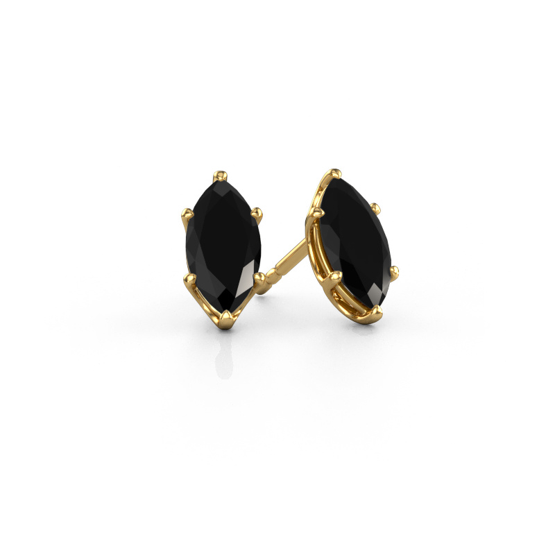 Image de Clous d'oreilles Sam MRQ 585 or jaune Diamant noir 2.40 crt