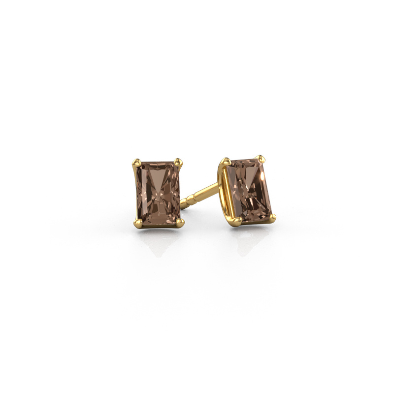 Image of Stud earrings Sam RAD 585 gold Brown diamond 1.30 crt