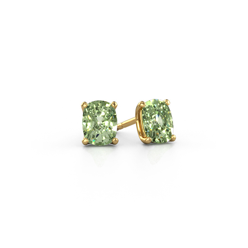 Image de Clous d'oreilles Sam CSH 585 or jaune Diamants synthétiques vert 6.8x5.2 mm