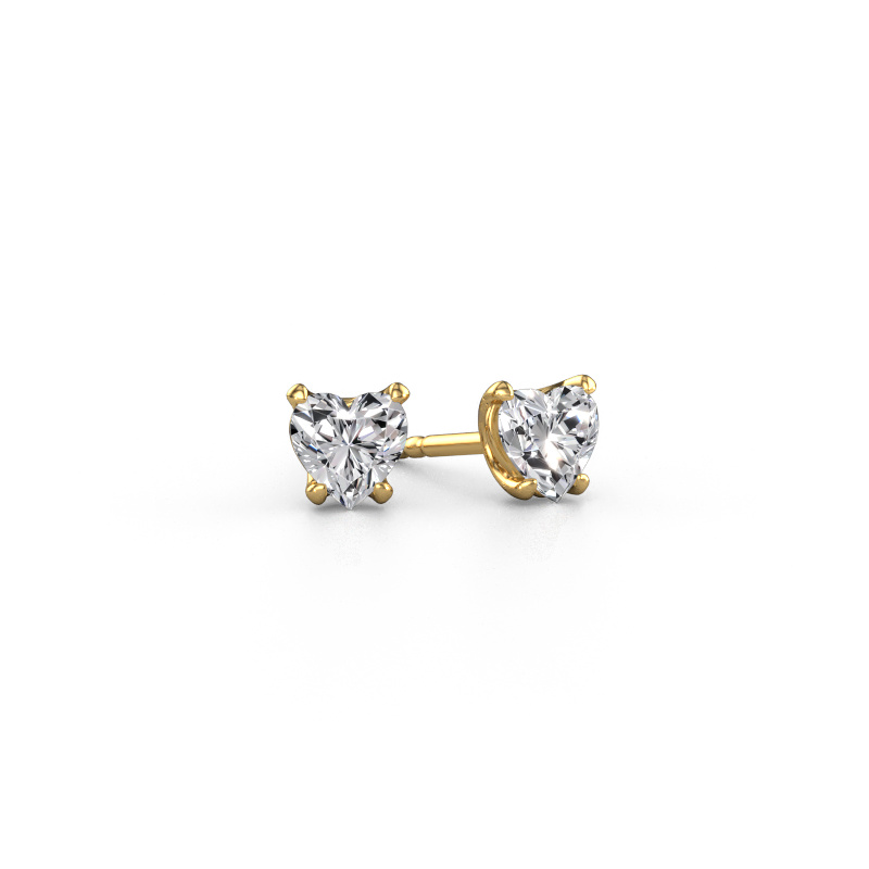 Image of Earrings Sam Heart 585 gold Lab grown diamond 1.00 crt