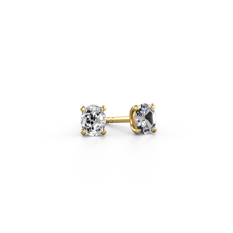 Image of Stud earrings Sam OVL 585 gold Diamond 0.70 crt