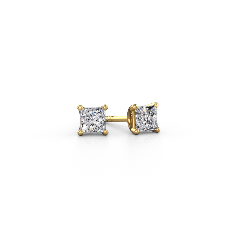 Image of Stud earrings Sam SQR 585 gold Diamond 0.80 crt
