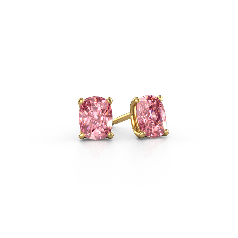 Image de Clous d'oreilles Sam CSH 585 or jaune Diamant synthétique roze 6.8x5.2 mm